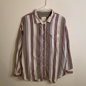 American Eagle Striped Button Down Shirt